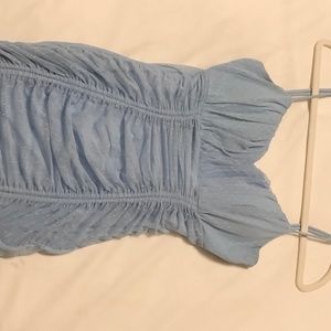 Windsor Blue Ruched Mesh Minidress (size XS)